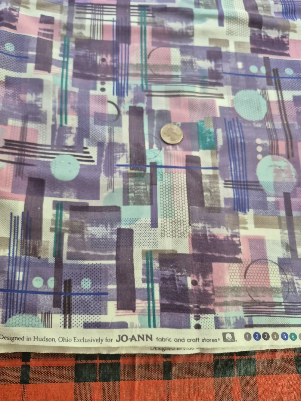 Purple Pink Abstract Cotton Fabric 3 3/4 Yards Joann Quilting Sewing Crafts